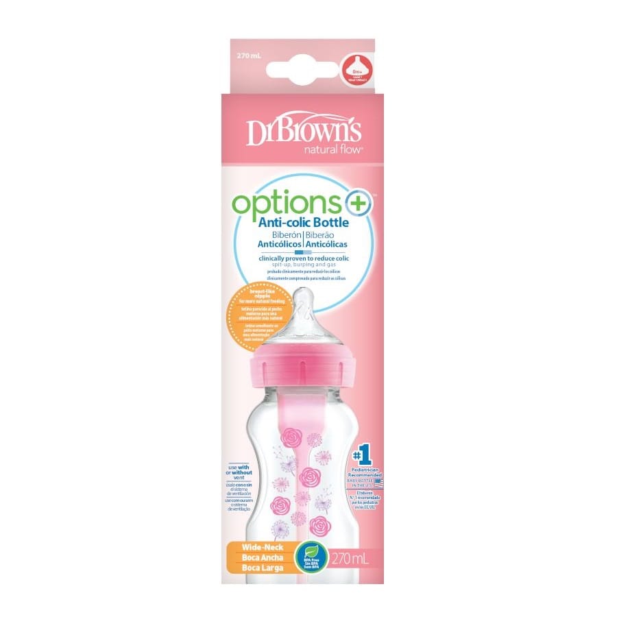 Dr Browns – Options+ Anti-colic Μπιμπερό Πλαστικό με Φαρδύ Λαιμό 270ml Ροζ. Dr Browns – Options+ Anti-colic Μπιμπερό Πλαστικό με Φαρδύ Λαιμό 270ml Ροζ.